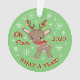 Oh Hjort What A Year Cute Reindeer Jul Grönt