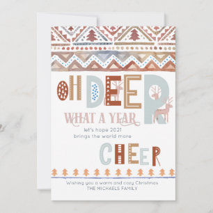 Oh Hjort What a Year Nordic Fairisle Julkort