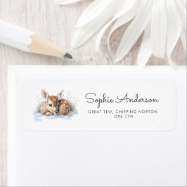 Oh Hjort Winter Baby Shower Adress Returadress Etikett