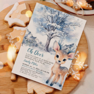 Oh Hjort Winter Baby Shower Inbjudningar