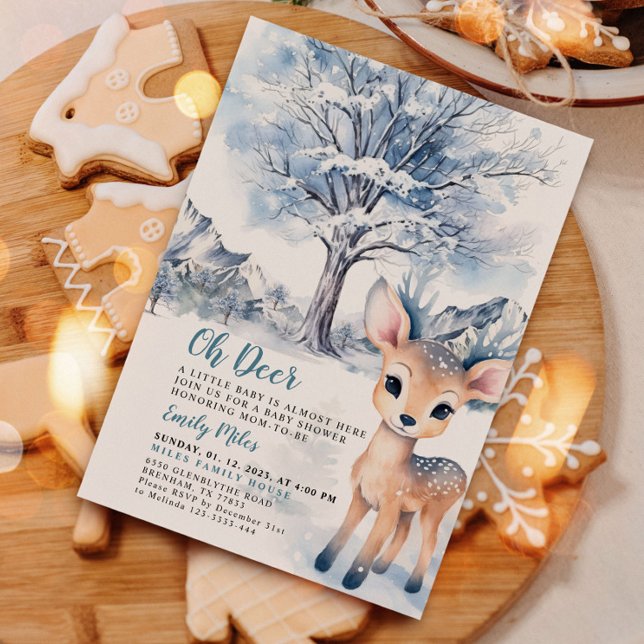 Oh Hjort Winter Baby Shower Inbjudningar (Skapare uppladdad)