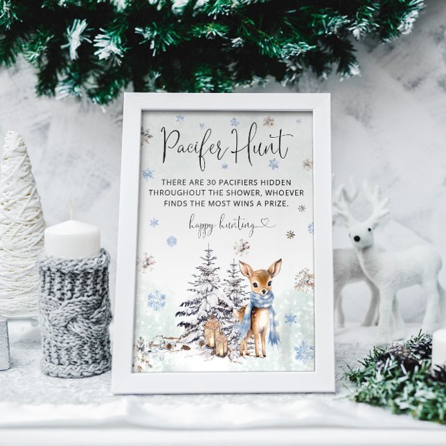 Oh Hjort Winter Baby Shower Nappar Hunt Game Poster (Skapare uppladdad)