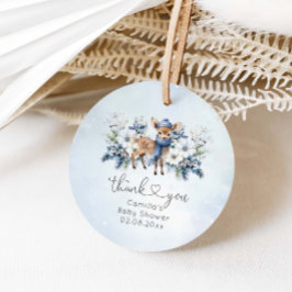Oh Hjort Winter Boy Blue Blommigt Baby Shower Gåvor Etiketter