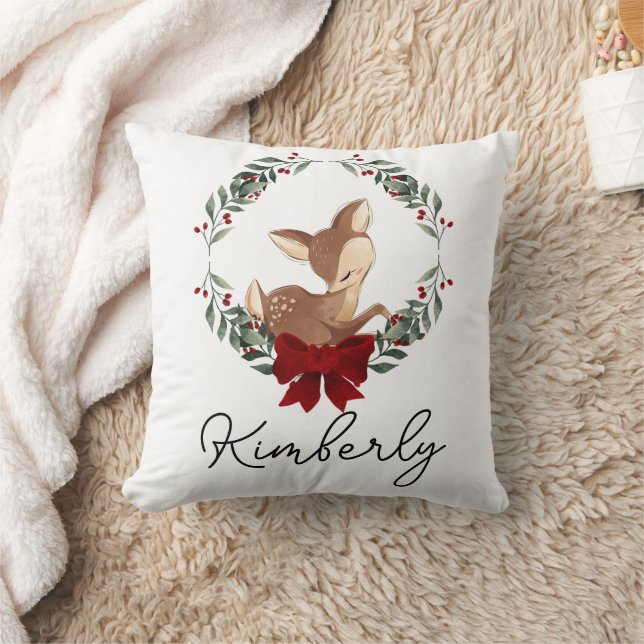 Oh Hjort Winter Greenery Baby Shower Kudde (Filt)