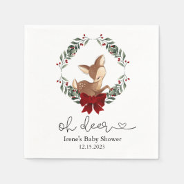 Oh Hjort Winter Greenery Baby Shower Pappersservett