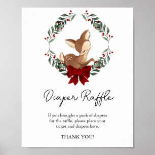 Oh Hjort Winter Greenery Baby Shower Raffle Poster