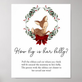 Oh Hjort Winter Greenery Hur stor är hennes Belly Poster
