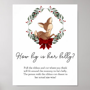 Oh Hjort Winter Greenery Hur stor är hennes Belly  Poster