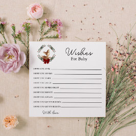 Oh Hjort Winter Greenery Önskemål för Baby Anteckningskort