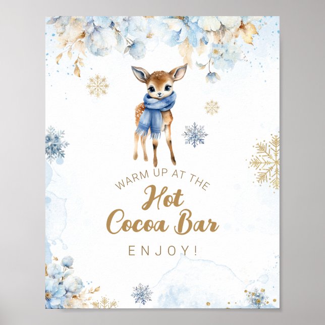 Oh Hjort Winter Pojke Shower Cocoa Pub Poster (Framsidan)