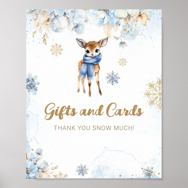 Oh Hjort Winter Pojke Shower Gift Card Poster (Framsidan)