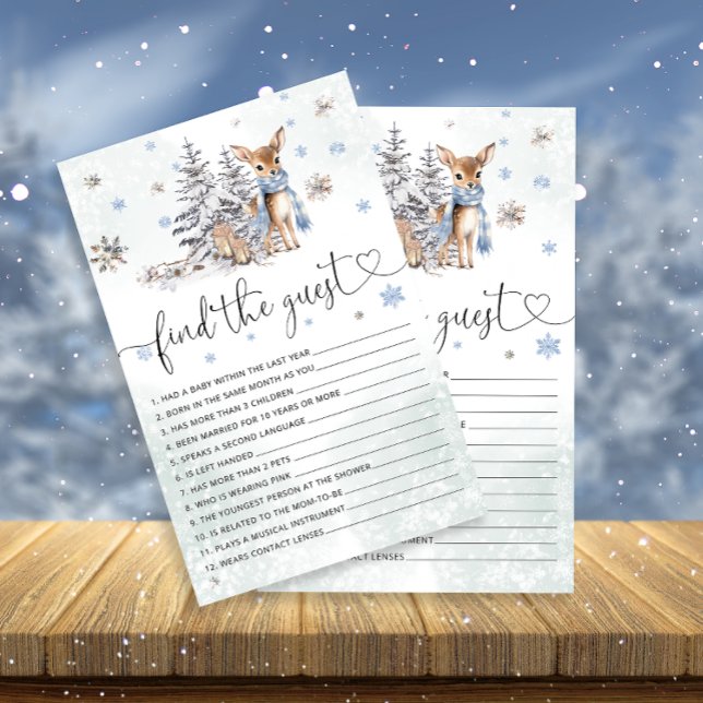 Oh Hjort Winter Pojke Shower Hitta gästspel (Skapare uppladdad)