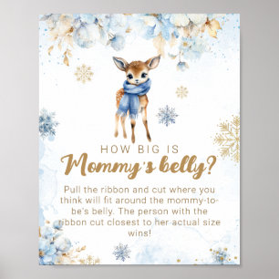 Oh Hjort Winter Pojke Shower Mamma Belly Game Poster