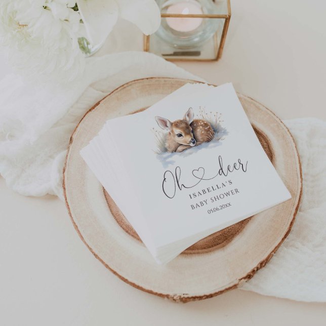 Oh Hjort Winter Woodland Baby Shower Pappersservett (Skapare uppladdad)