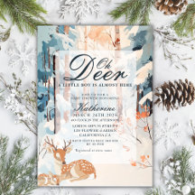 Oh Hjort Winter Woodland Snowy Forest babydusch