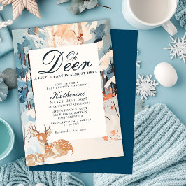 Oh Hjort Winter Woodland Snowy Forest babydusch Inbjudningar