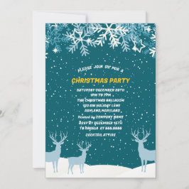 Oh Hjort Woodland Animals Vinterjul Party Inbjudningar