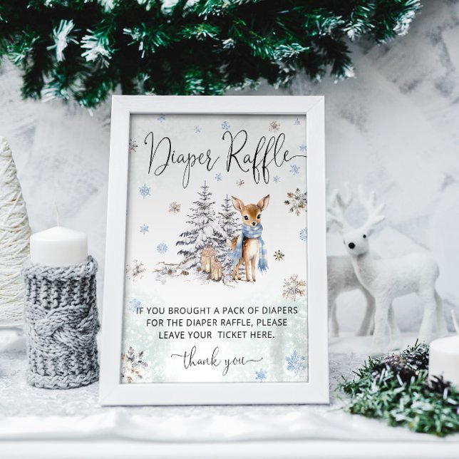Oh Hjort Woodland Animals Winter Diaper Raffle Poster (Skapare uppladdad)