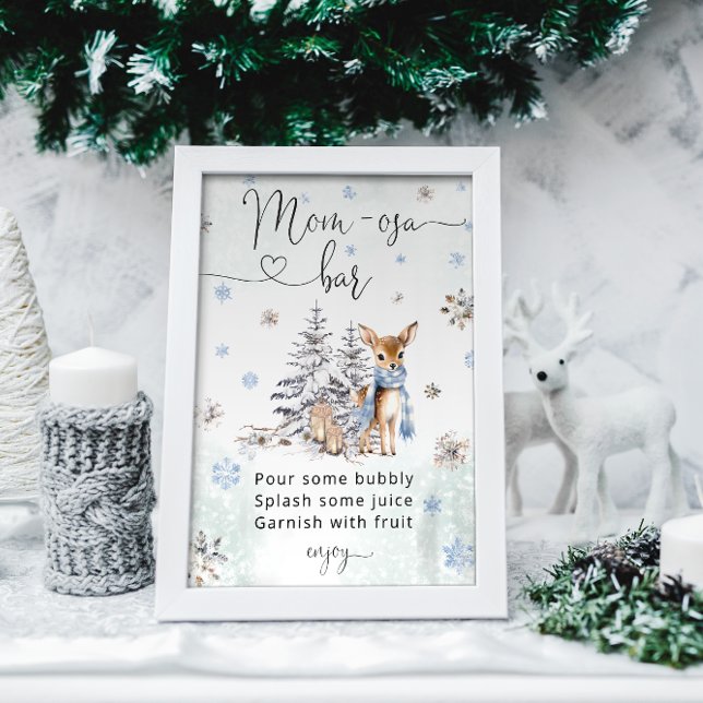 Oh Hjort Woodland Animals Winter Mamma-osa Pub Pos Poster (Skapare uppladdad)