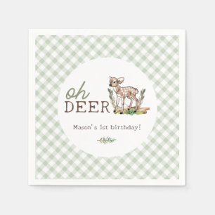 Oh Hjort Woodland Baby Hjort Birthday Pappersservett