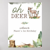 Oh Hjort Woodland Baby Hjort Birthday Välkomstskyl
