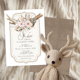Oh Hjort Woodland Baby Shower-inbjudan - Boho Flo Inbjudningar