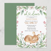 Oh Hjort Woodland Blommigt Greenery Baby Shower