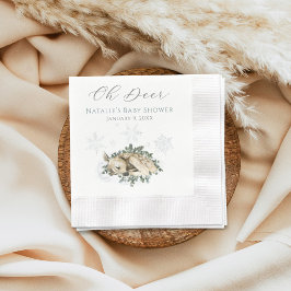 Oh Hjort Woodland Blue Grönt Baby Shower Pappersservett