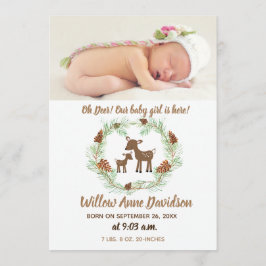 Oh Hjort Woodland Nature Photo Birth Notice Meddelande