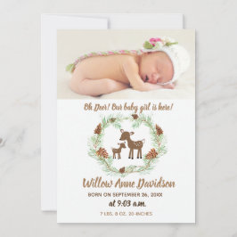 Oh Hjort Woodland Nature Photo Birth Notice Meddelande