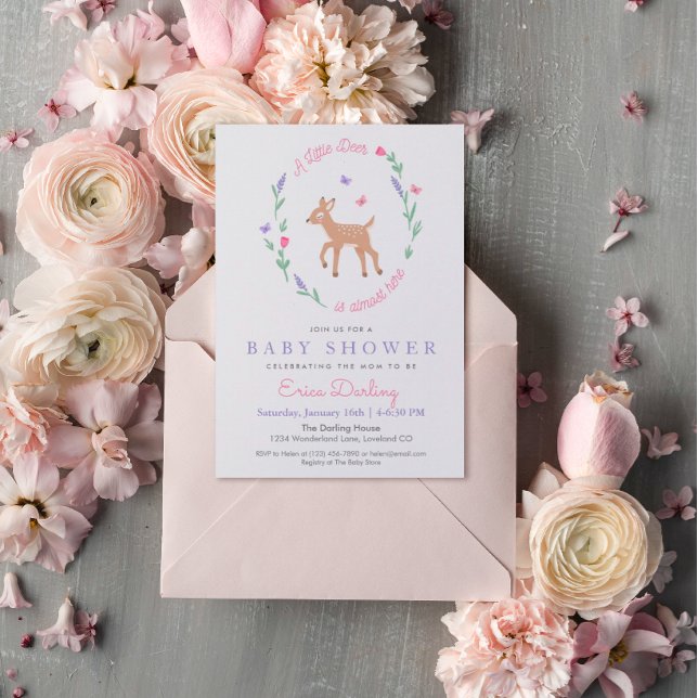 Oh Hjort Woodland Theme Baby Shower-inbjudan Program (Skapare uppladdad)
