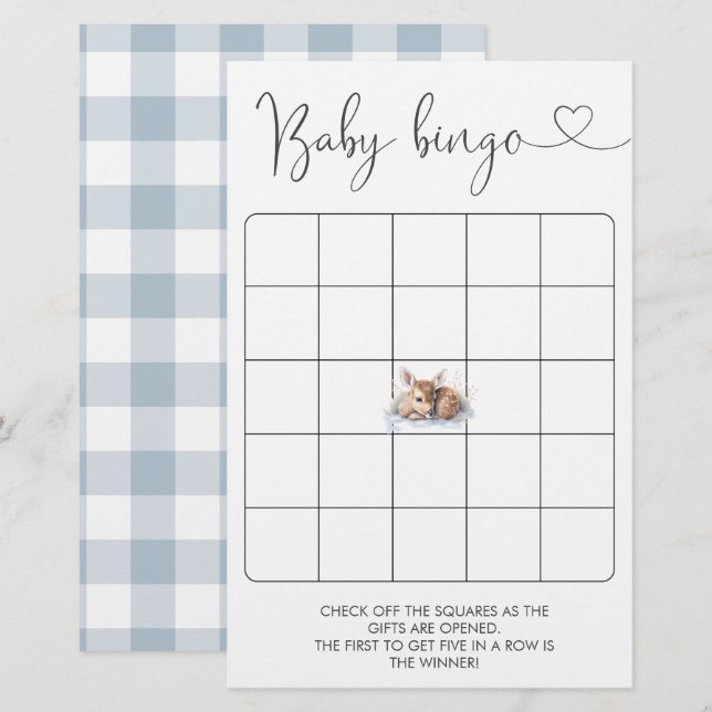 Oh Hjort Woodland Winter Baby Bingo Game (Fram/baksida)