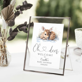 Oh Hjort Woodland Winter Baby Shower Poster