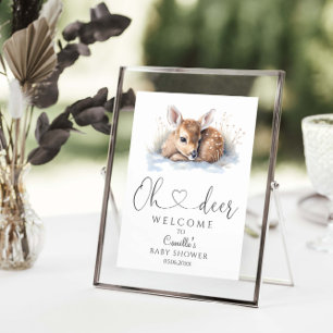Oh Hjort Woodland Winter Baby Shower Poster