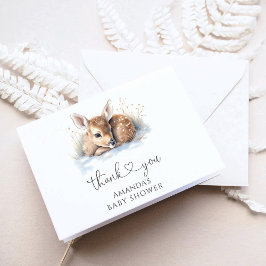 Oh Hjort Woodland Winter Baby Shower Tack Kort