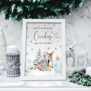 Oh Hjort Woodland Winter gissar hur många kaniner Poster
