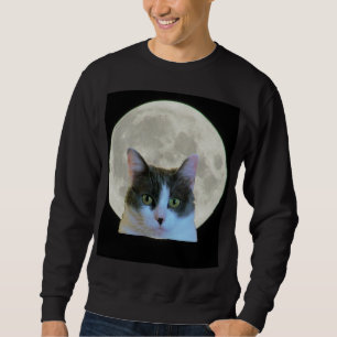 Oh, hög kattunge och fullmånen lång ärmad tröja