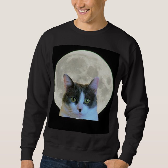 Oh, hög kattunge och fullmånen lång ärmad tröja (Framsida)