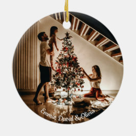 Oh Holly Night | Anpassningsbar Foto - minimalisti Julgransprydnad Keramik