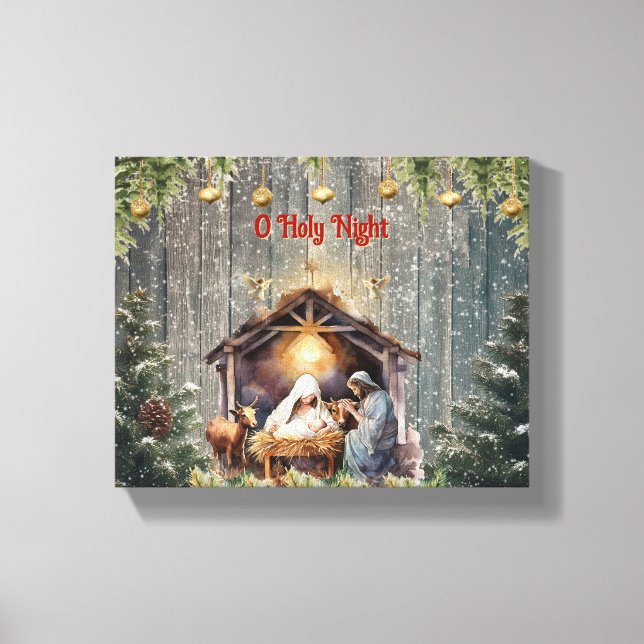 Oh Holy Night: A Timeless Nativity Scene Canvas Pr (Framsida)