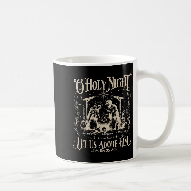 Oh Holy Night Let Us Adore Him Christmas Christian Kaffemugg (Höger)