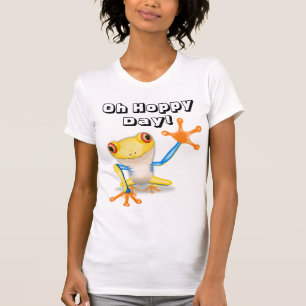 Oh Hoppy Day med Colorful Red Eyed Träd Frog T Shirt
