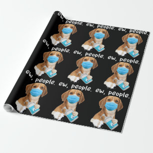 Öh Hund vid Ansikte Mask Beagle Älskare Gift Presentpapper