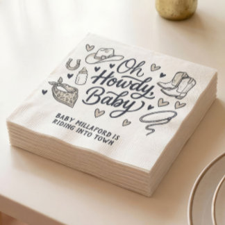 Oh Hur Baby Cowboy Baby Shower Servetter | Västerl