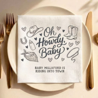 Oh Hur Baby Cowboy Baby Shower Servetter | Västerl