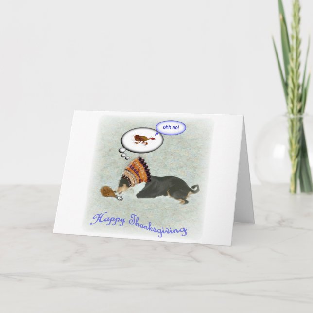Oh INGET kort för Basenji thanksgivinghälsning (Framsida)