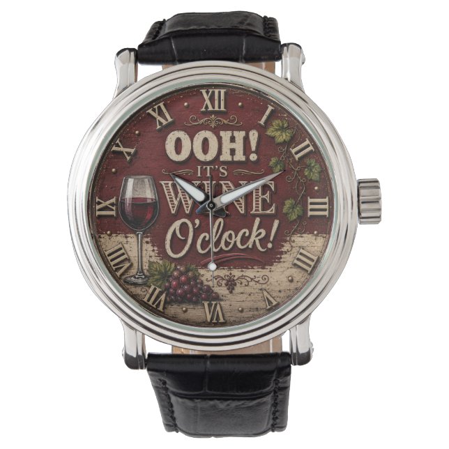 Oh! It's Wine O'Clock Armbandsur (Framsida)