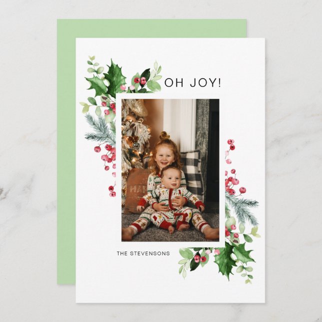 Oh Joy Photo jul Greeting Card (Fram/baksida)