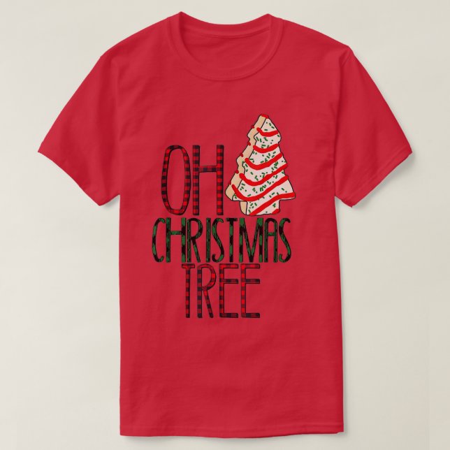 Oh jul Cake Träd T Shirt (Design framsida)