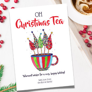 Oh jul Tea Disco Träd Julkort